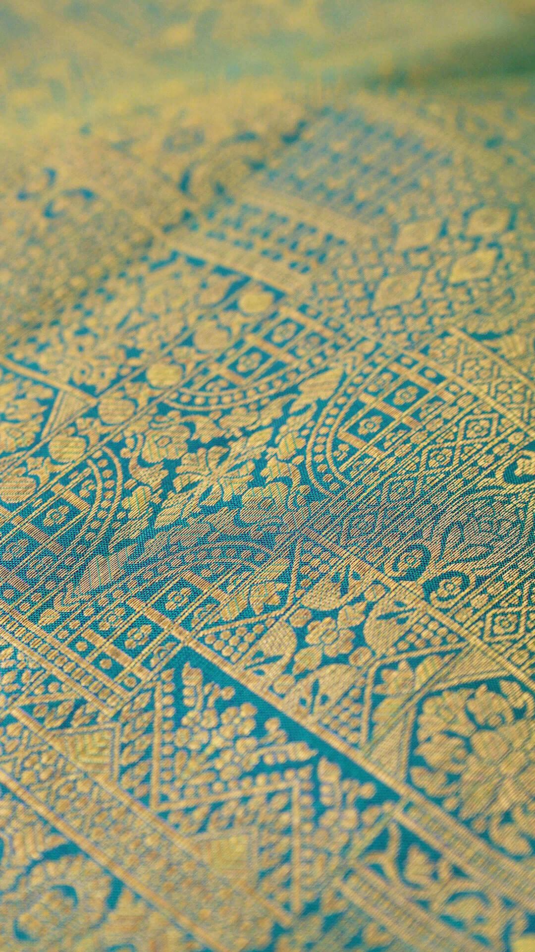 Handloom Pure Silk Brocade Kanchipuram in Peacock Green 3 - Peacock Green Silk saree